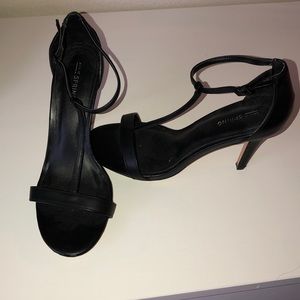 Black strappy heels